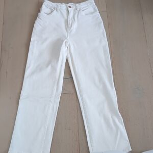Hudson Cream High Waisted Straiht Leg Jeans